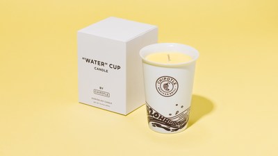 Chipotle Water Cup Candle designed like a plastic water cup and scented like lemonade