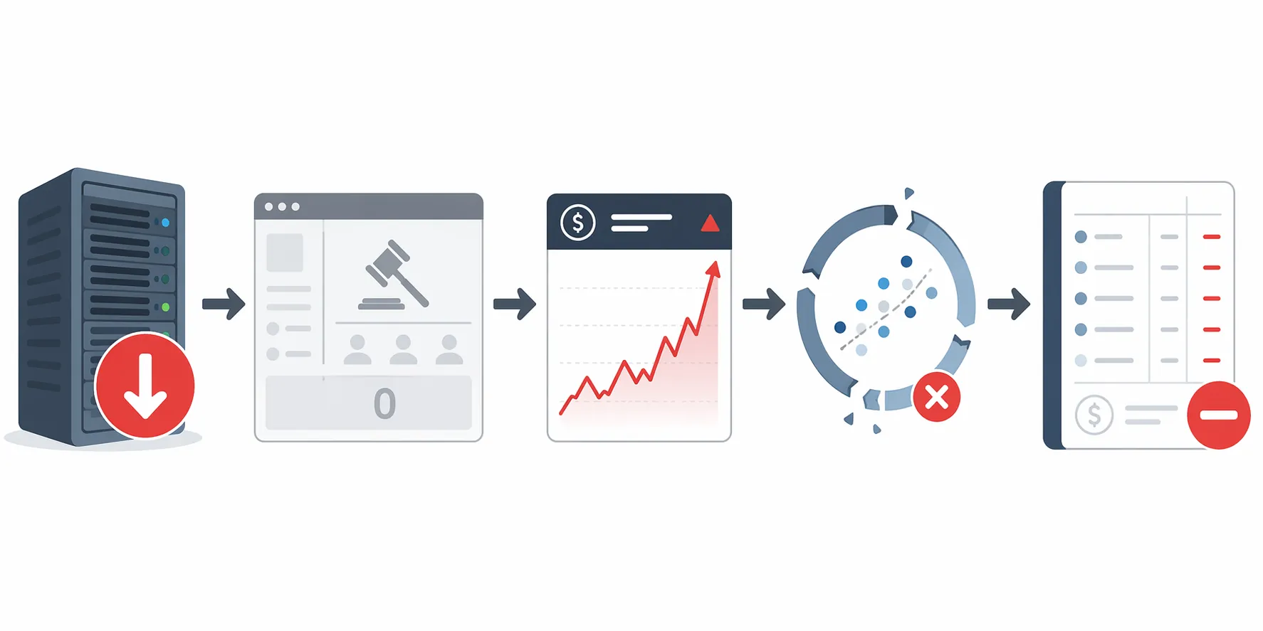 Chain of campaign cost consequences from a platform outage