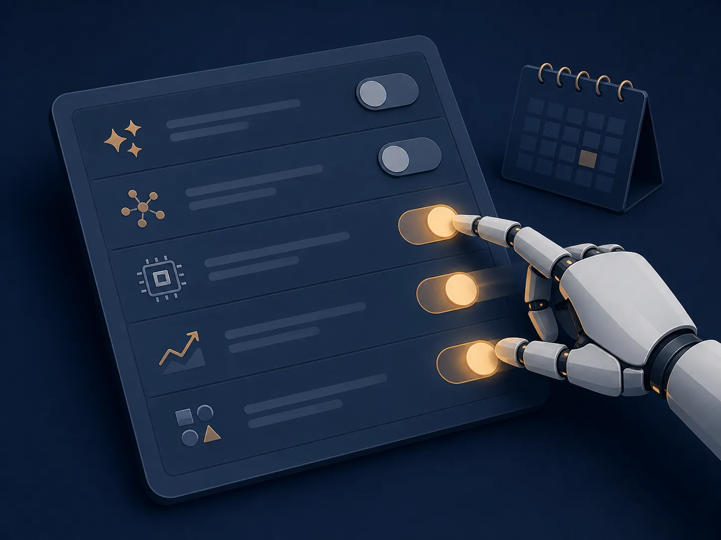 Automated cursor flipping several ad account toggle switches from off to on