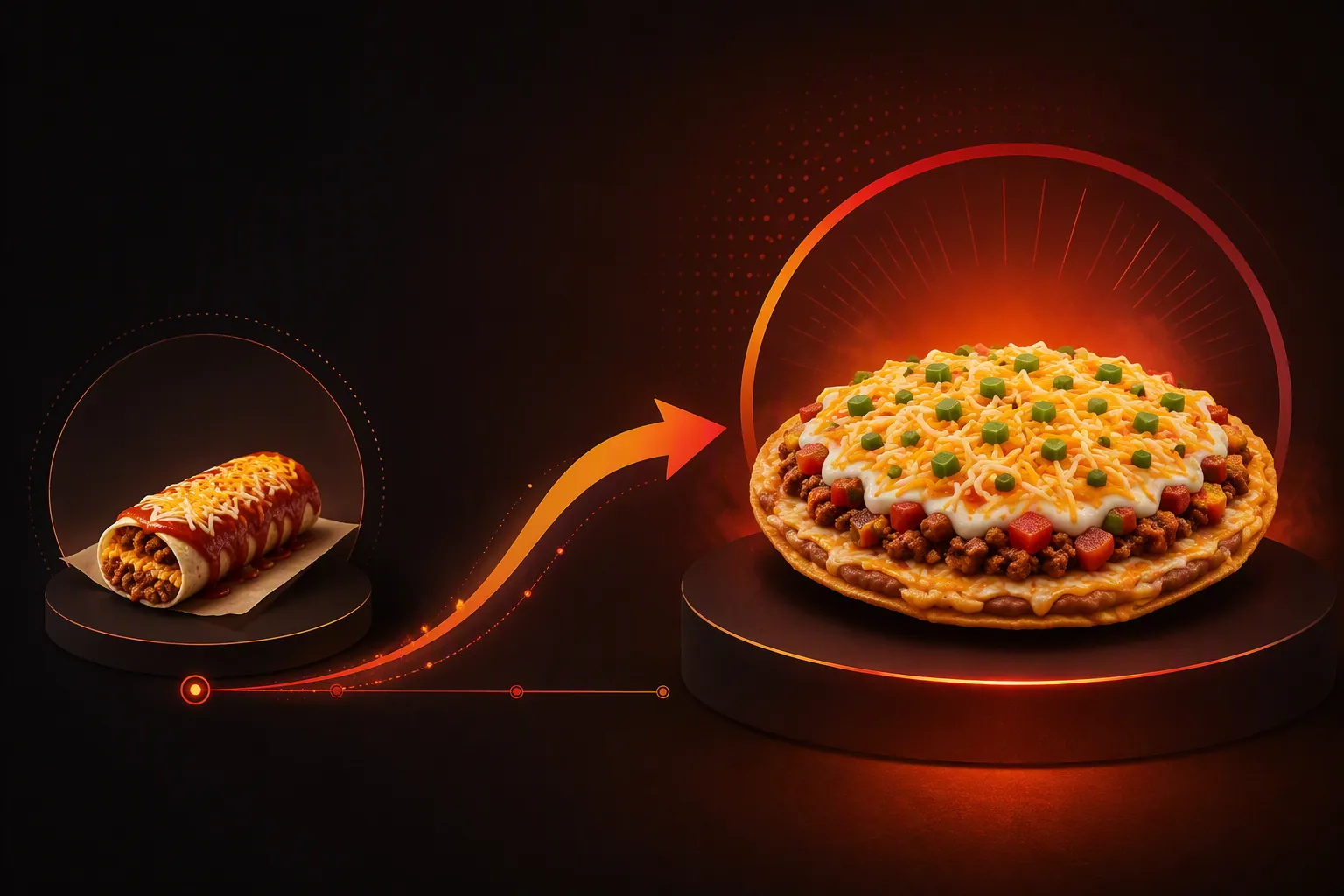 Editorial visual showing the crisis recovery progression from Enchirito pilot to Mexican Pizza escalation