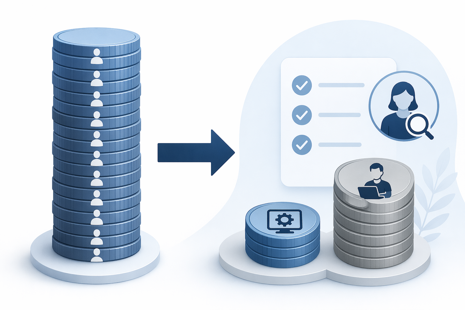 Cost transformation from thirty-five thousand dollars in monthly payroll to smaller AI subscription and contractor support costs with QA review