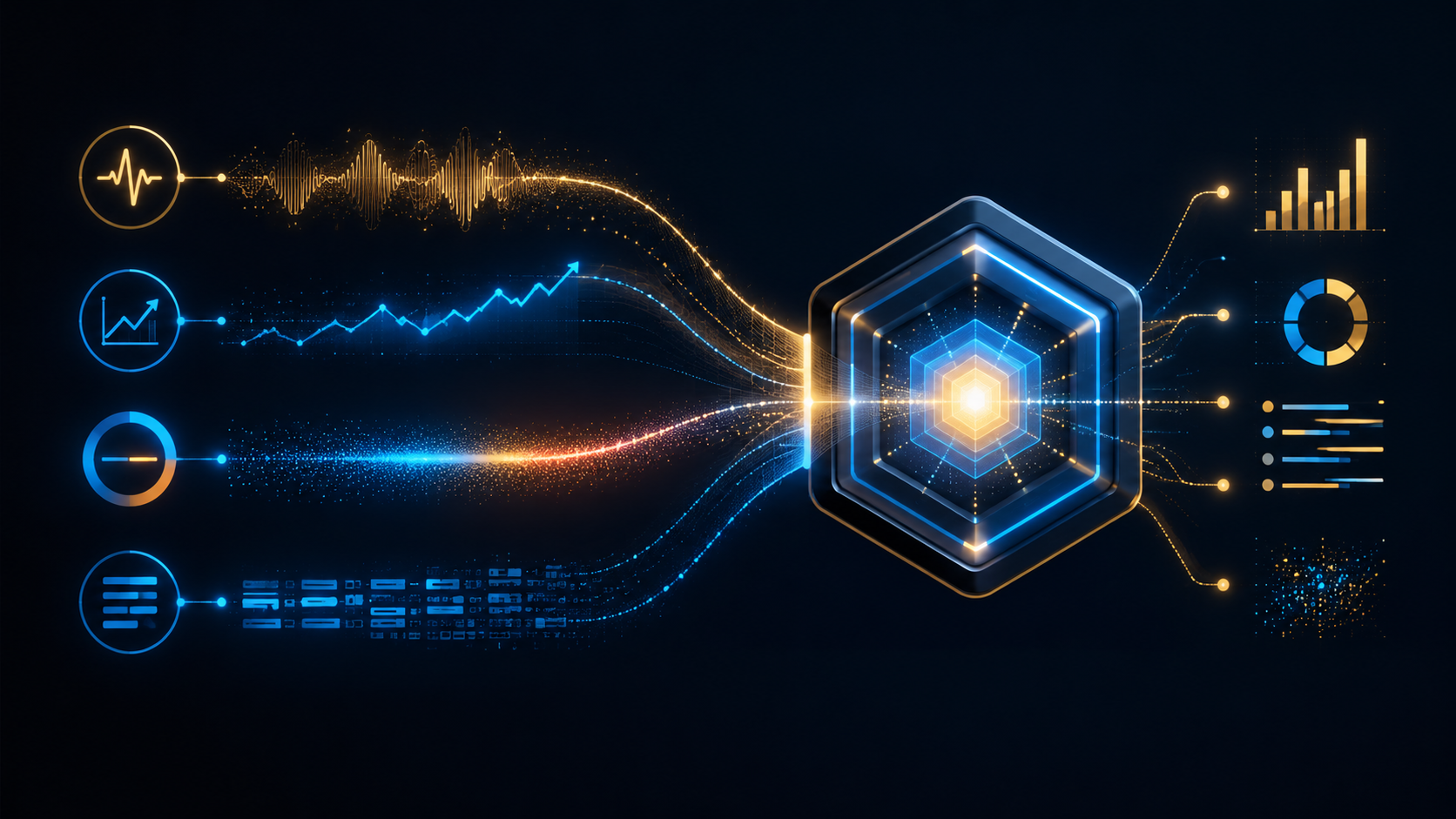 Marketing signal streams for sentiment, brand search, news polarity, and executive communication flowing into an AI analysis module