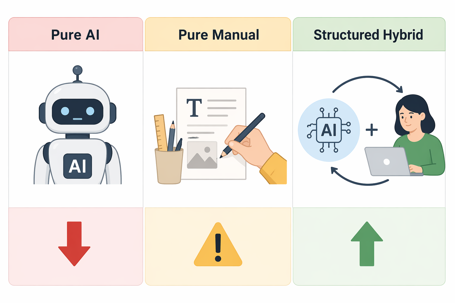The hybrid content playbook: structuring AI and human workflows that outperform either alone