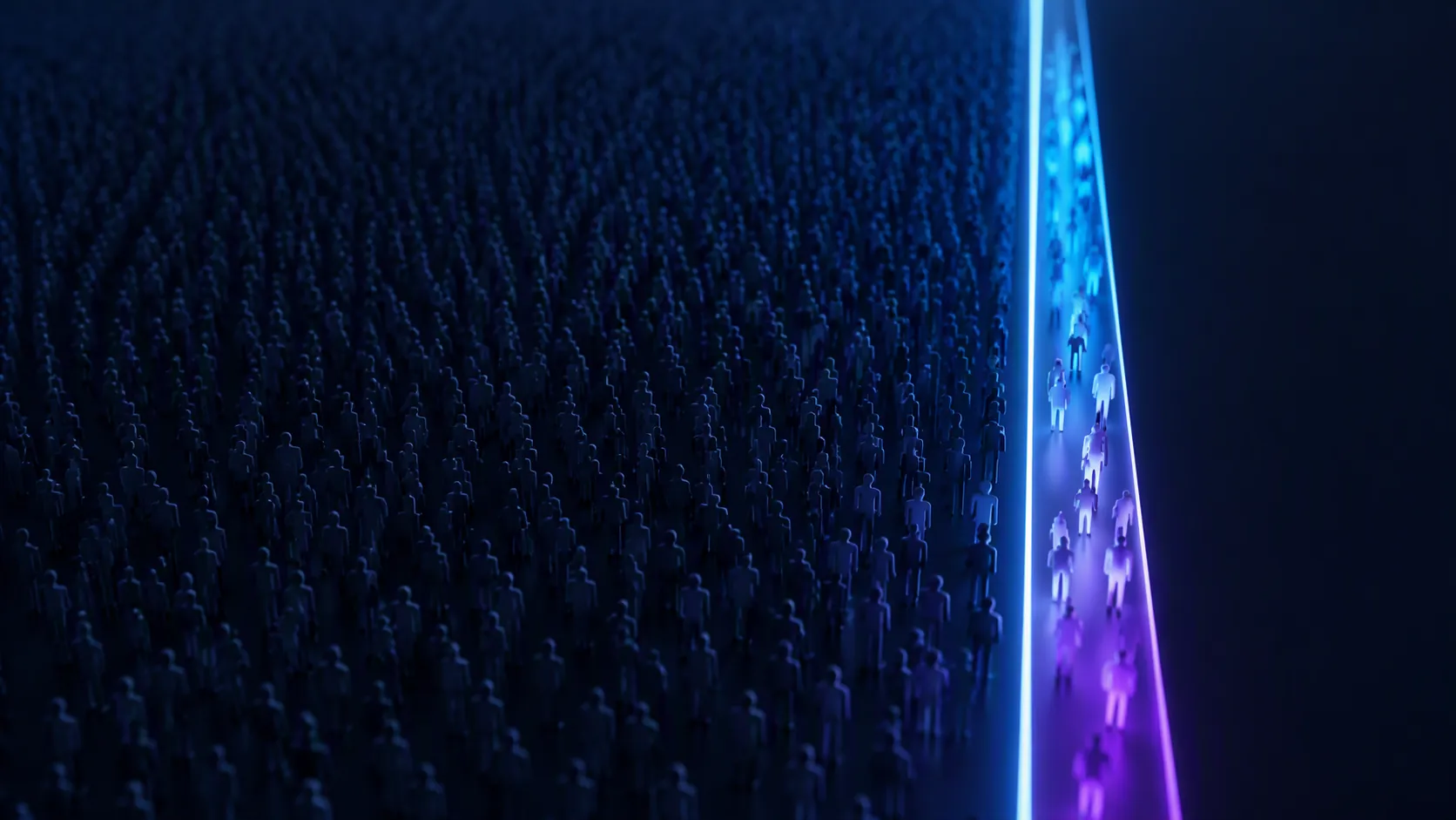 Large abstract audience contrasted with a small monetized inventory sliver