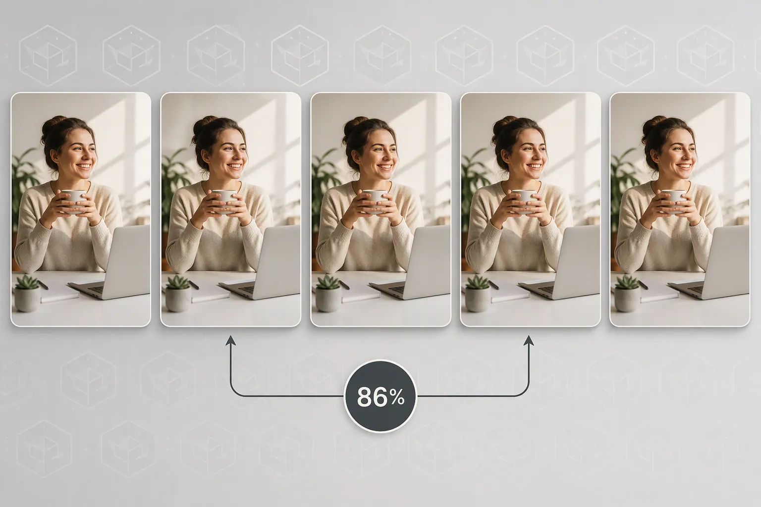 Nearly identical AI-generated lifestyle ads showing similar layouts and compositions across brands