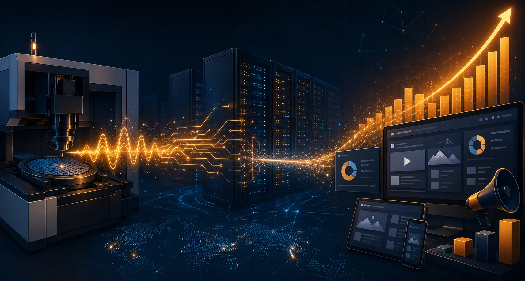 Pressure wave moving from semiconductor testing through servers into rising ad platform cost charts