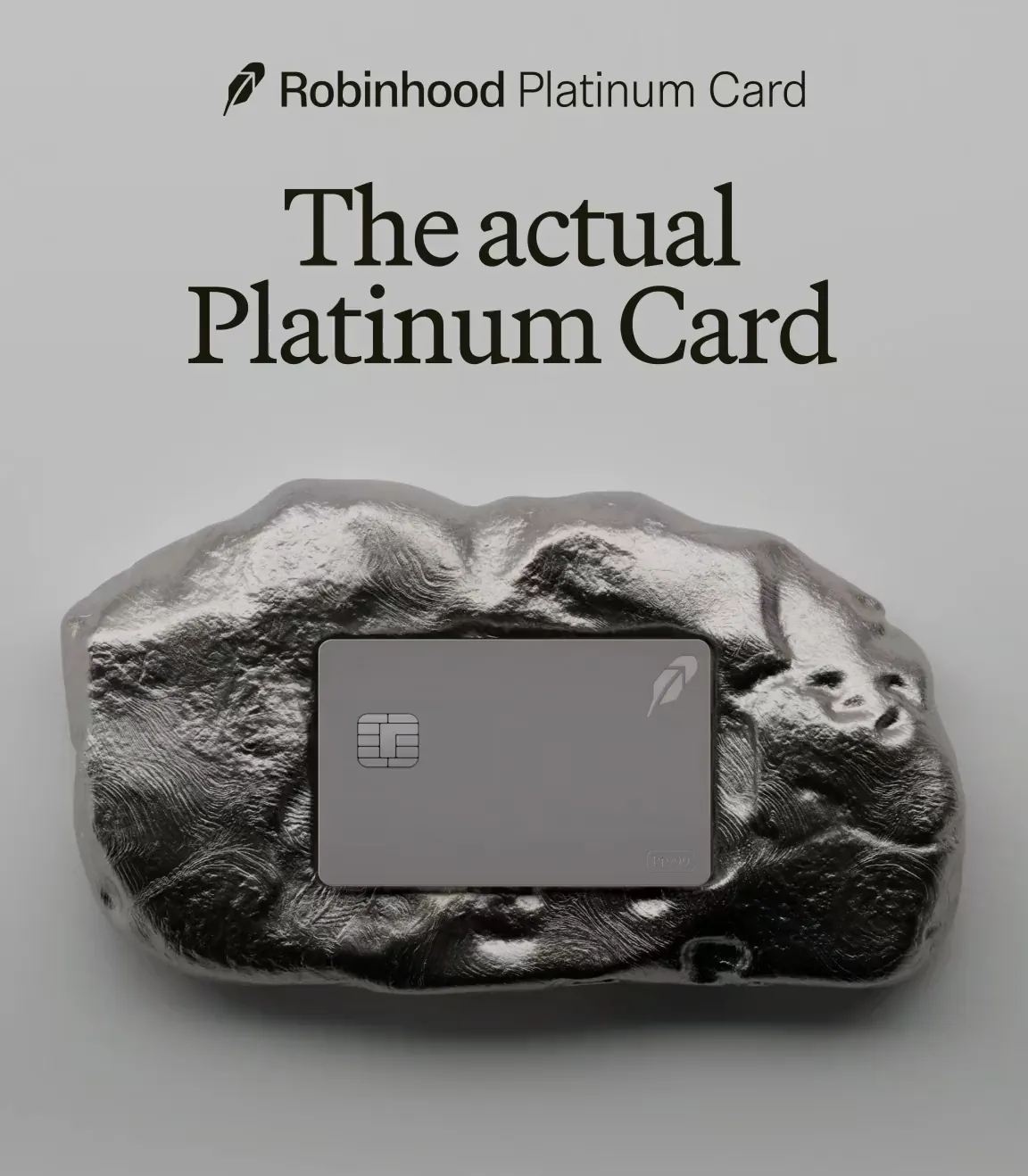 Robinhood Platinum Card shown against a dark background