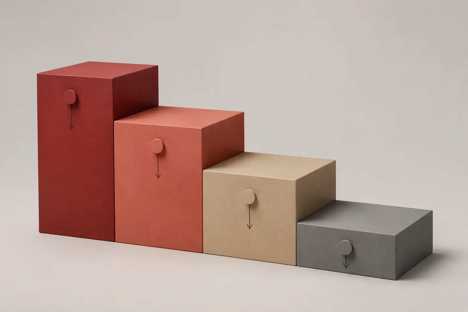 Four push-pin blocks stepping down to show growth guidance reduced by discrete drags
