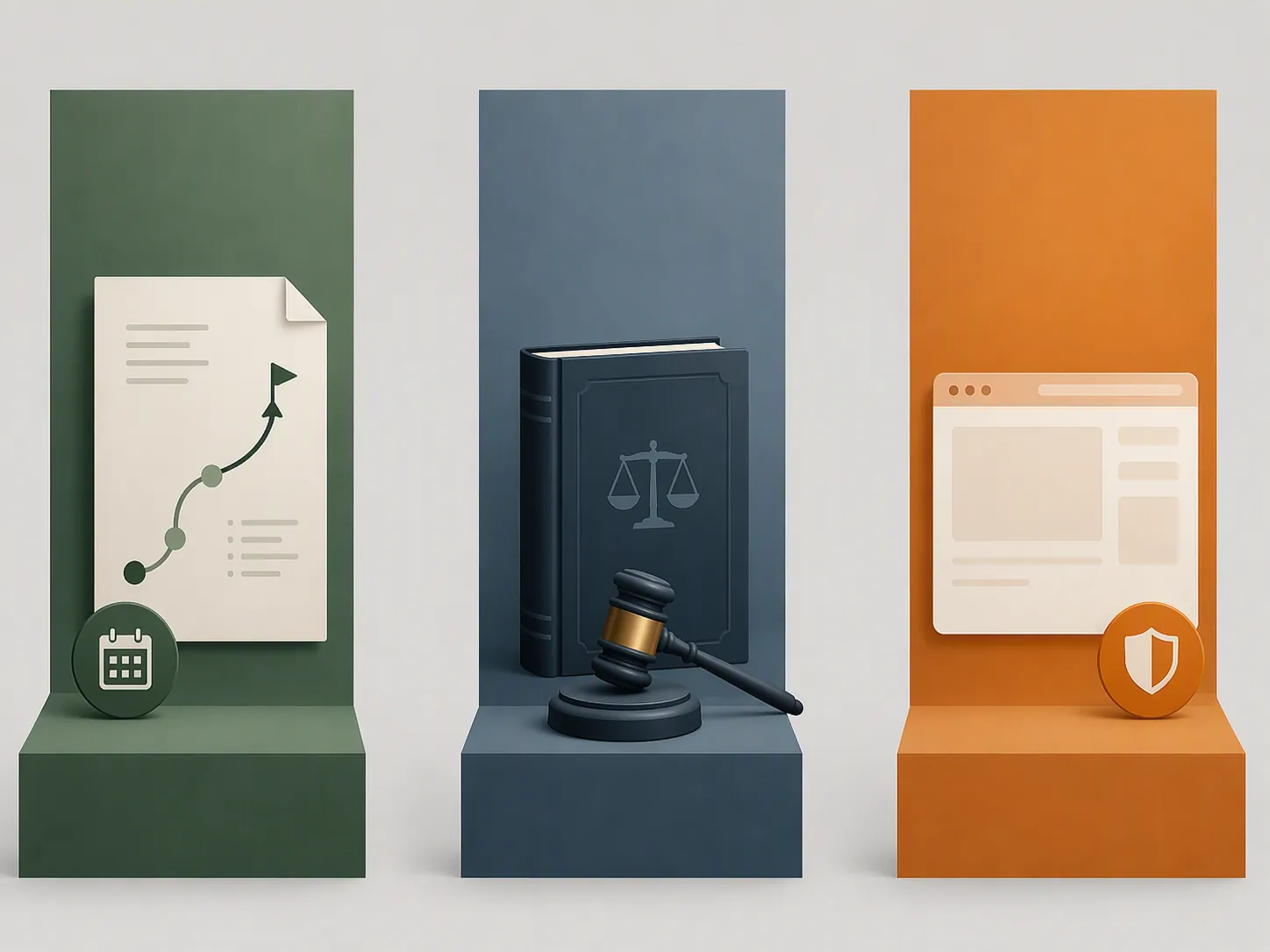 Separate panels representing a national strategy, an enacted statute and a platform policy