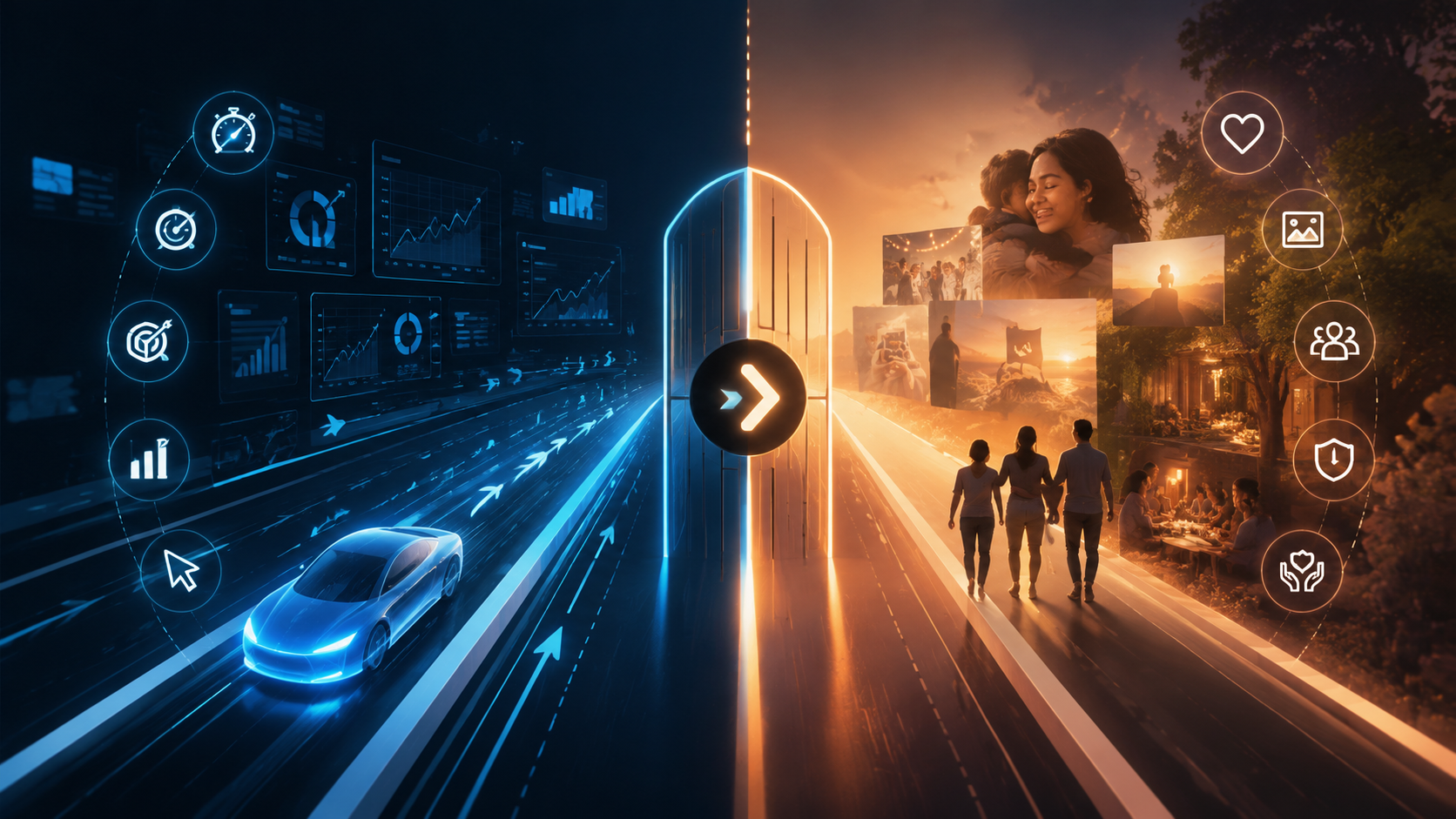 Decision framework separating functional AI advertising uses from sentimental brand contexts that need human-led creative