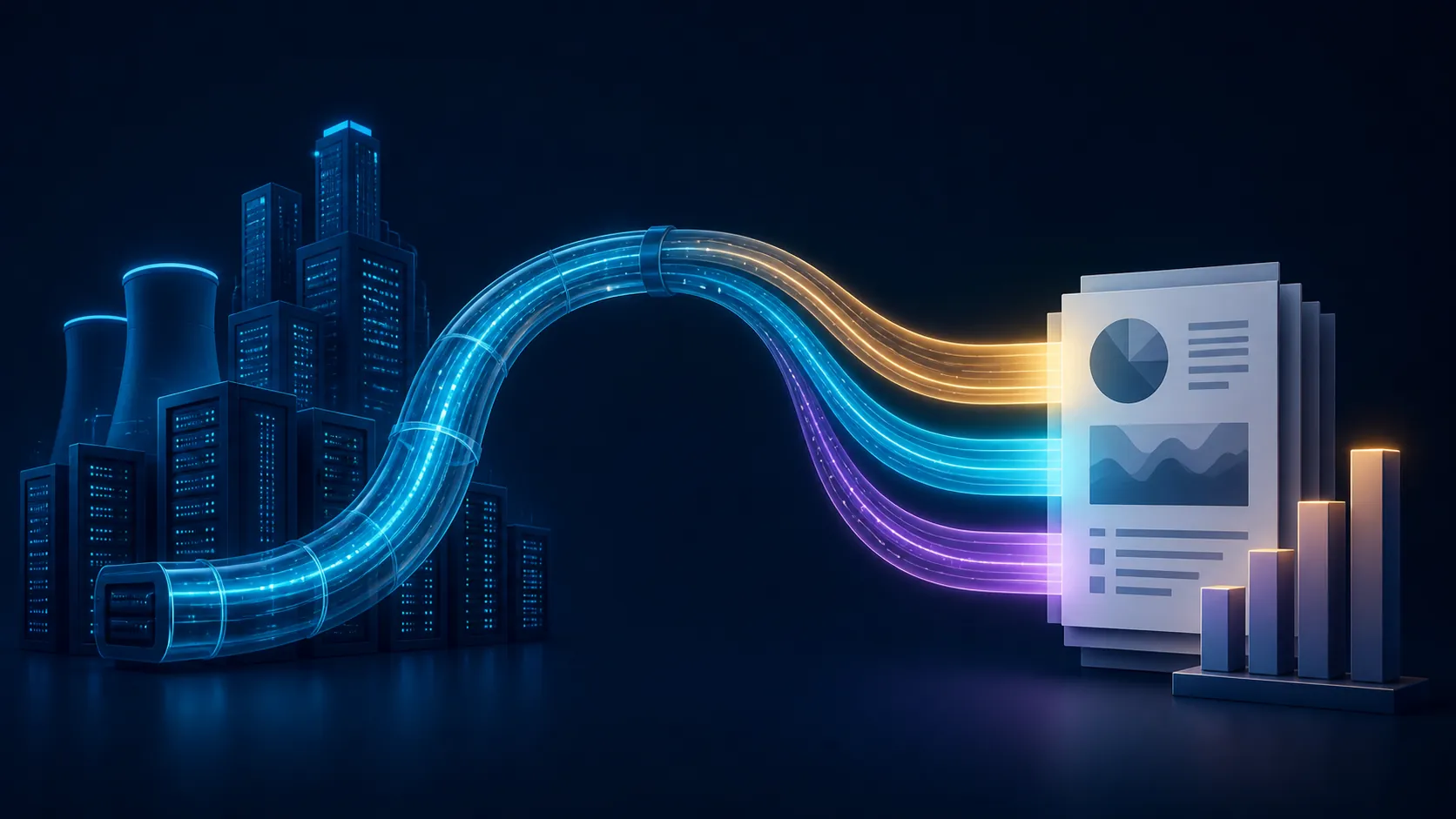 AI infrastructure costs flowing through three streams into advertising cost documents