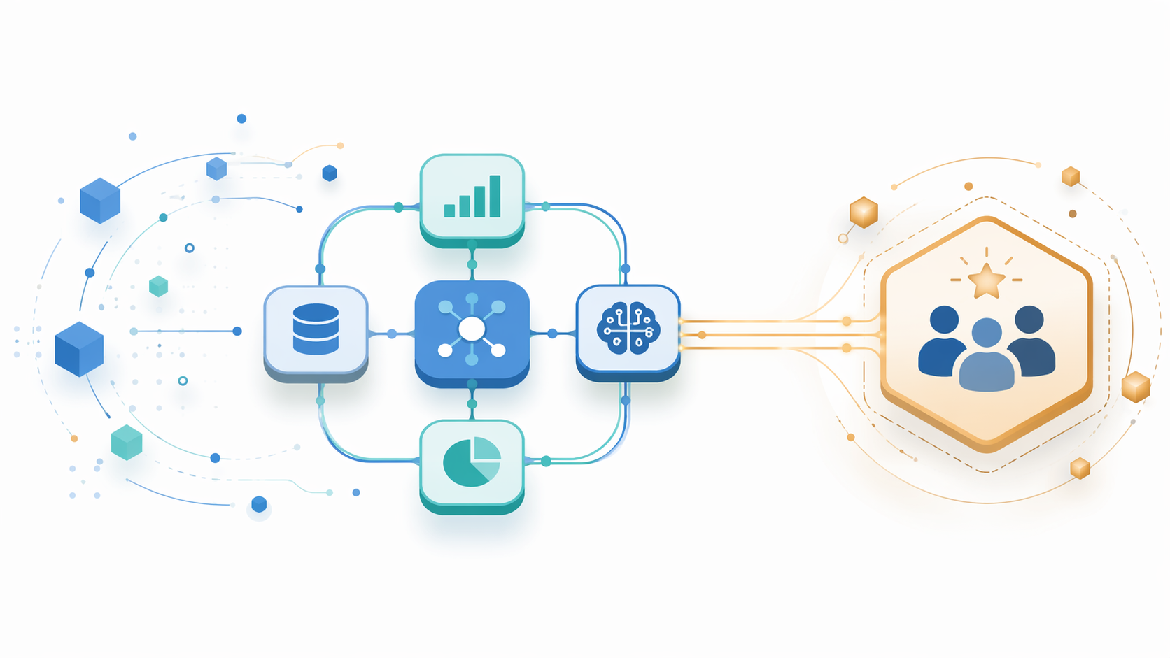 Small core AI tool stack connected to a specialized agency node