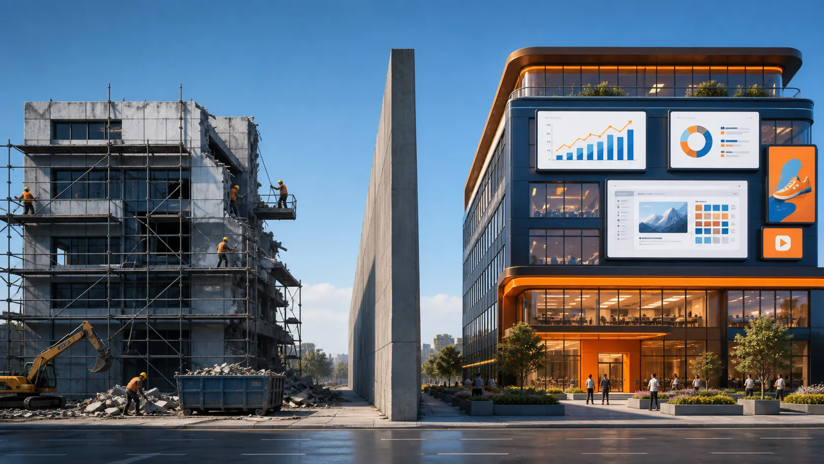 Separate AGI research cuts and Amazon Ads operations shown as two distinct structures