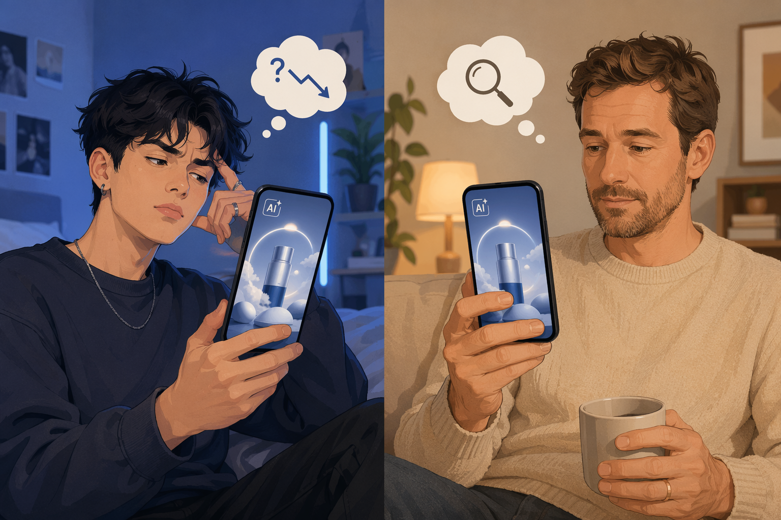 Younger and older consumers reacting differently to AI-generated ads on their phones