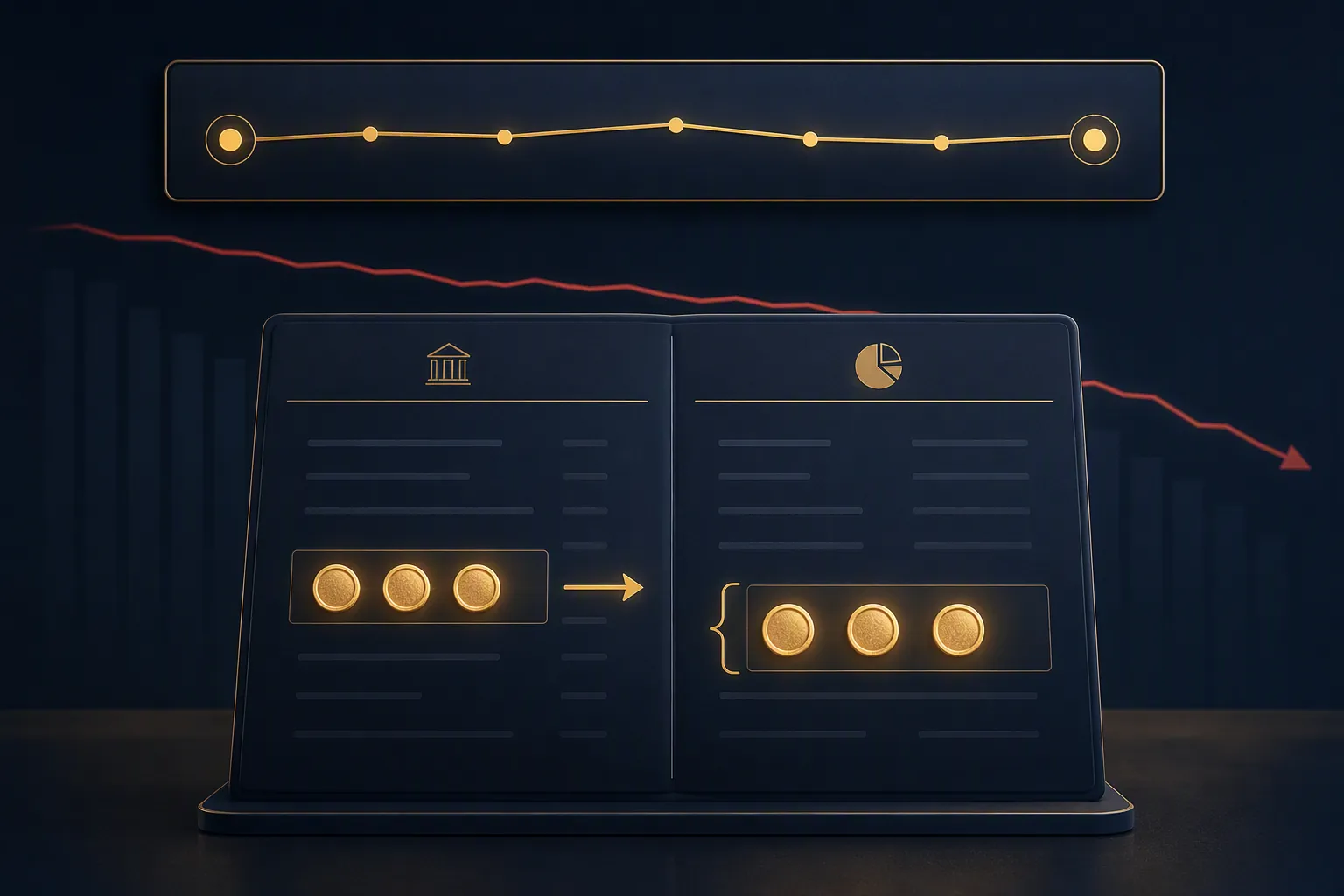 Ledger illustration showing subsidies moving into a contra-revenue column while a headline metric stays nearly flat