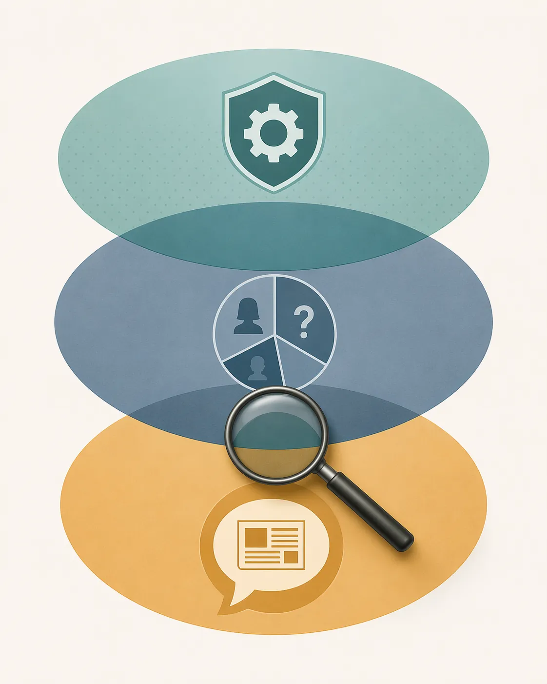 Layered brand-safety risk types shown with audience, reputation, and control symbols