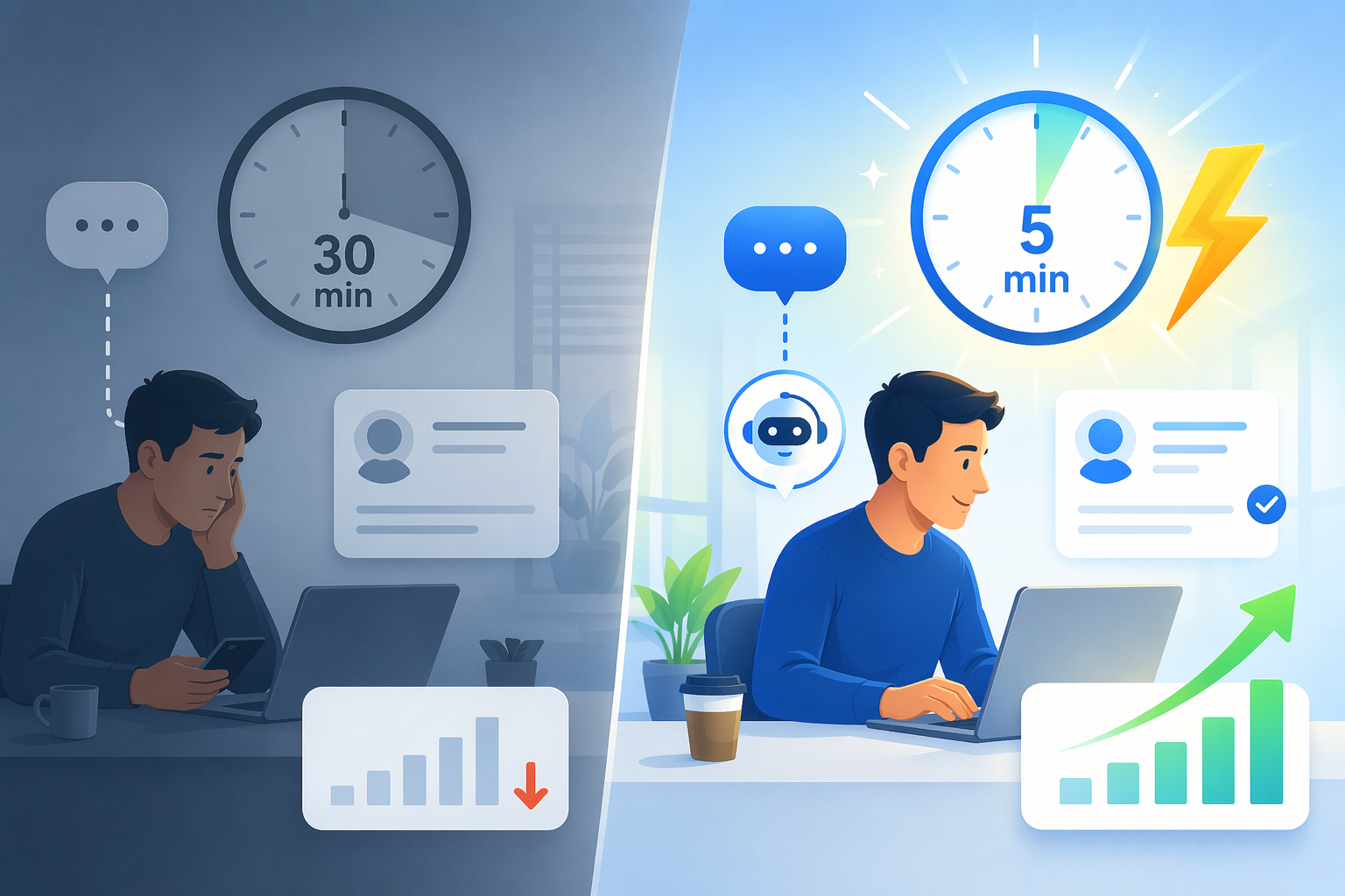 Comparison of slow lead response and fast lead response conversion outcomes
