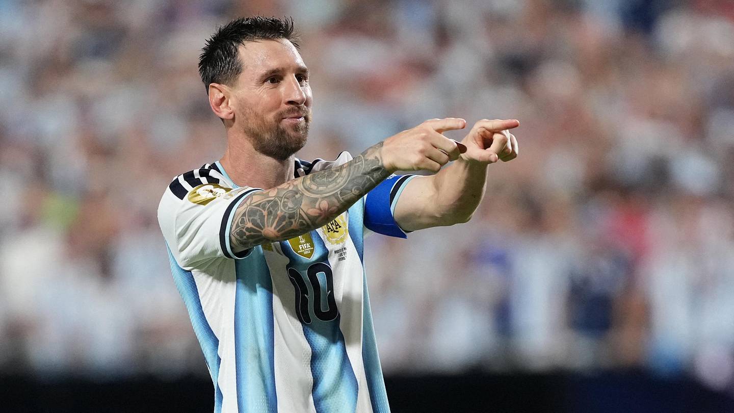 Lionel Messi in Argentina jersey in a Kalshi and AFA promotional visual