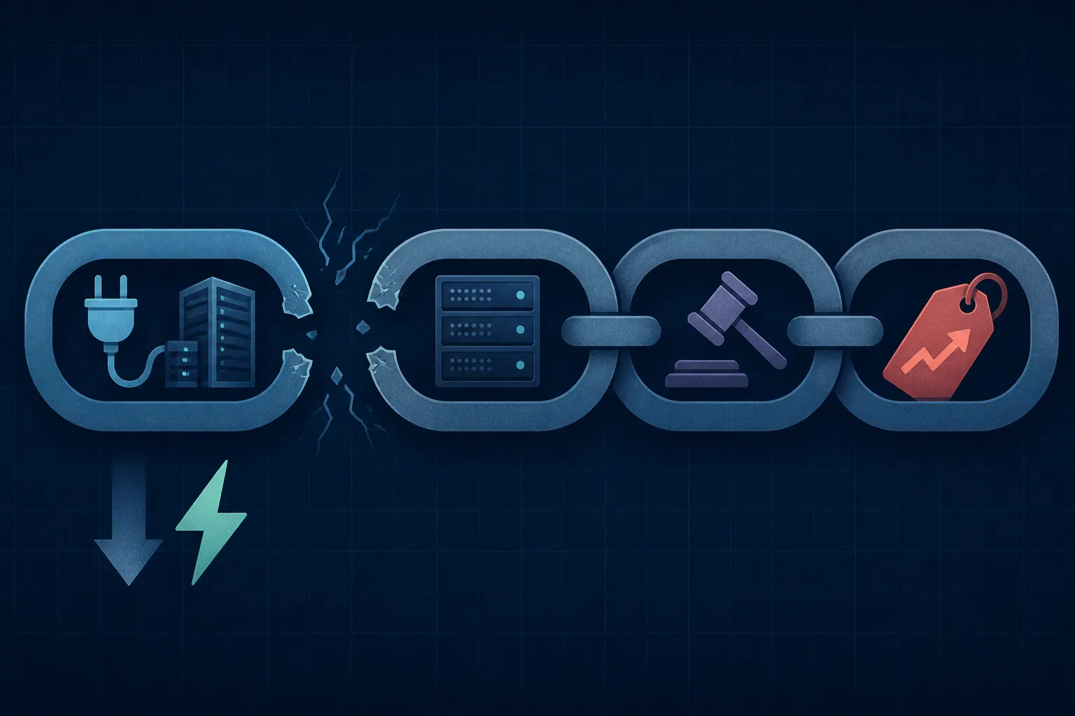 Broken chain between data-center electricity costs, ad serving and a rising advertising price