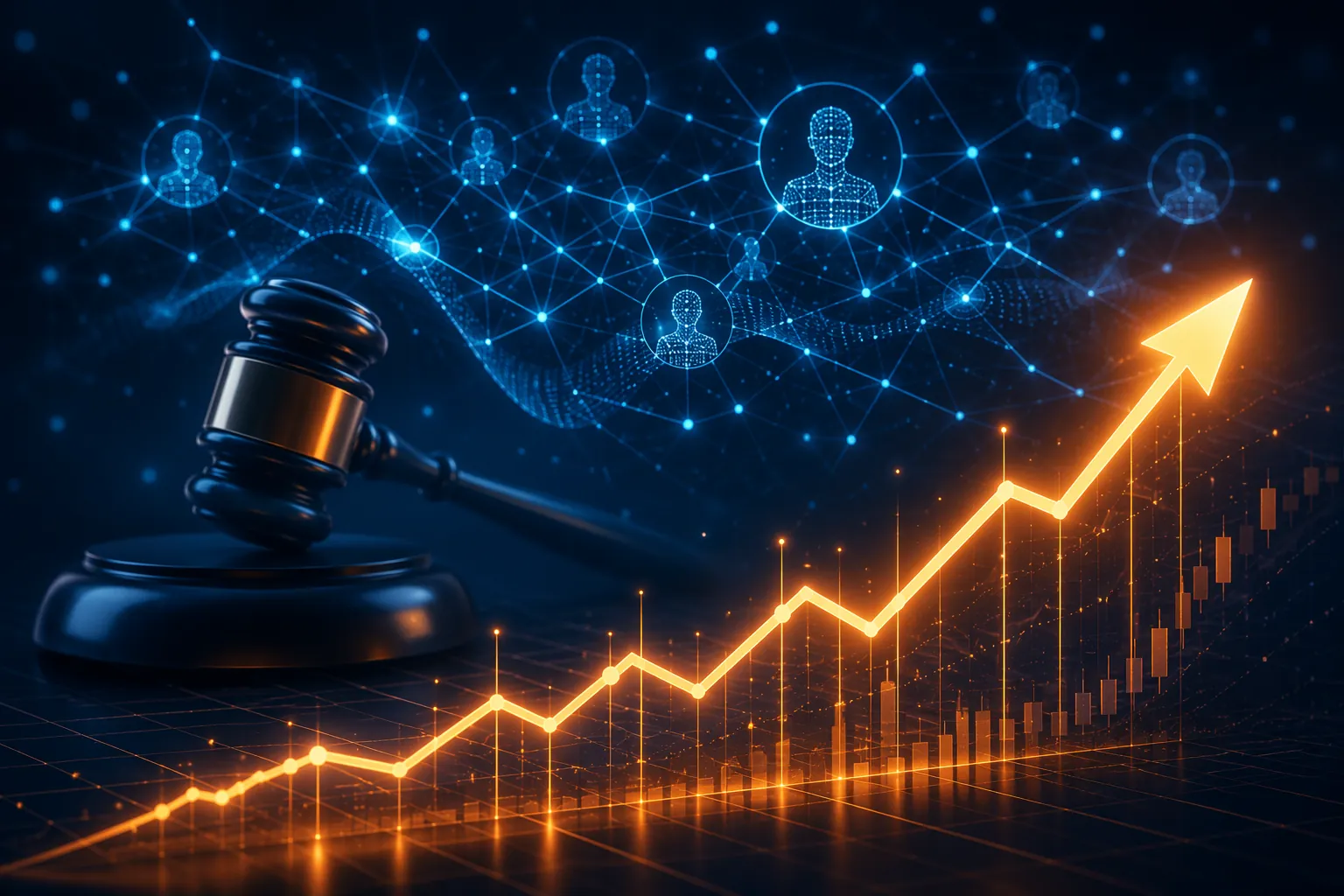 AI-driven ad auction with rising cost trend line