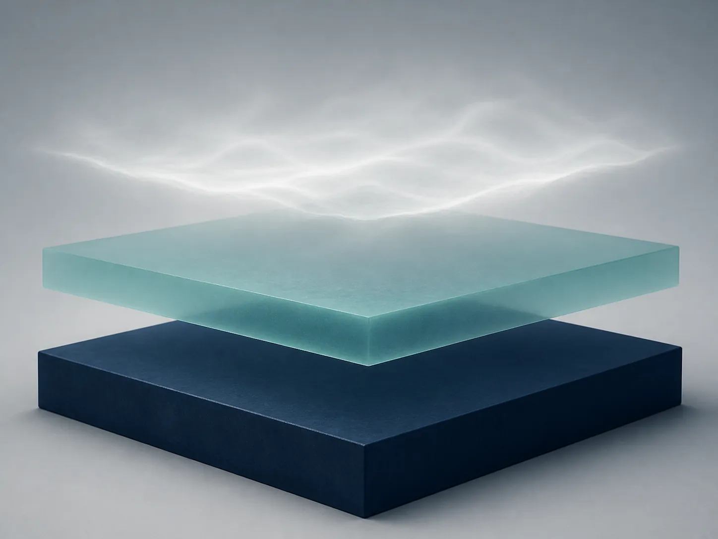 Evidence hierarchy with solid, semi-transparent, and mist-like layers