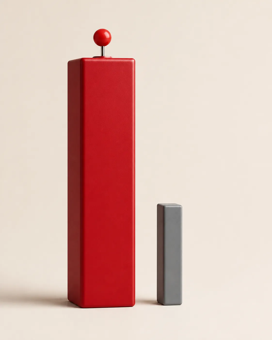 Tall impression-volume bar beside a short pricing bar with a push-pin icon
