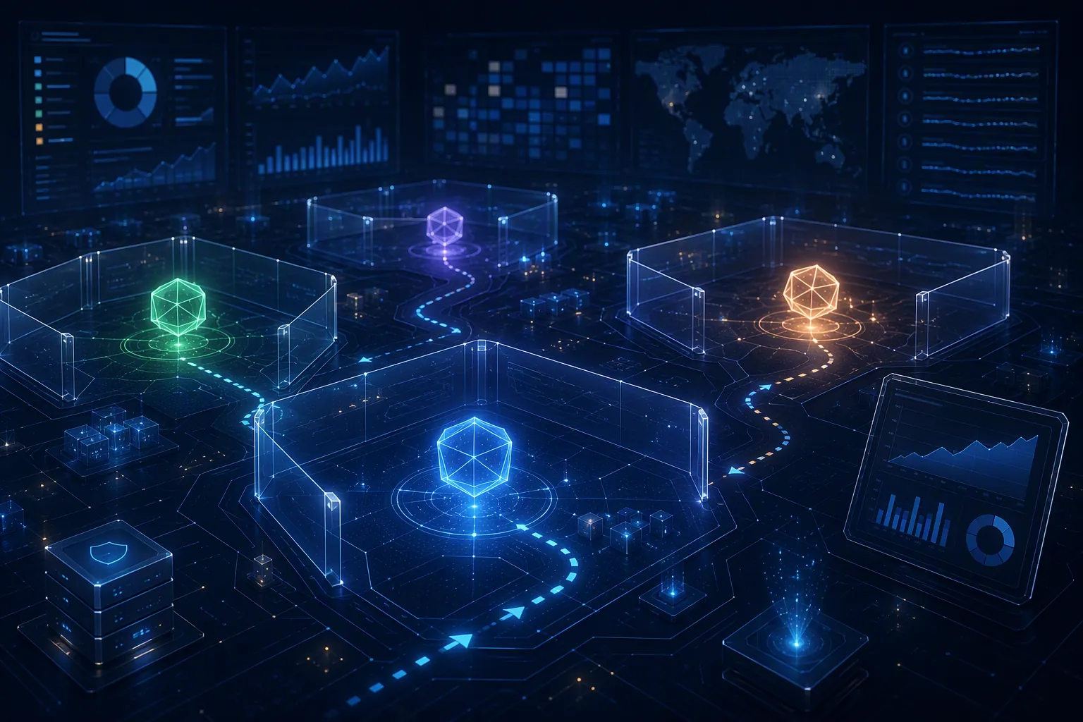 AI agent nodes operating inside digital ad bidding guardrails and budget zones