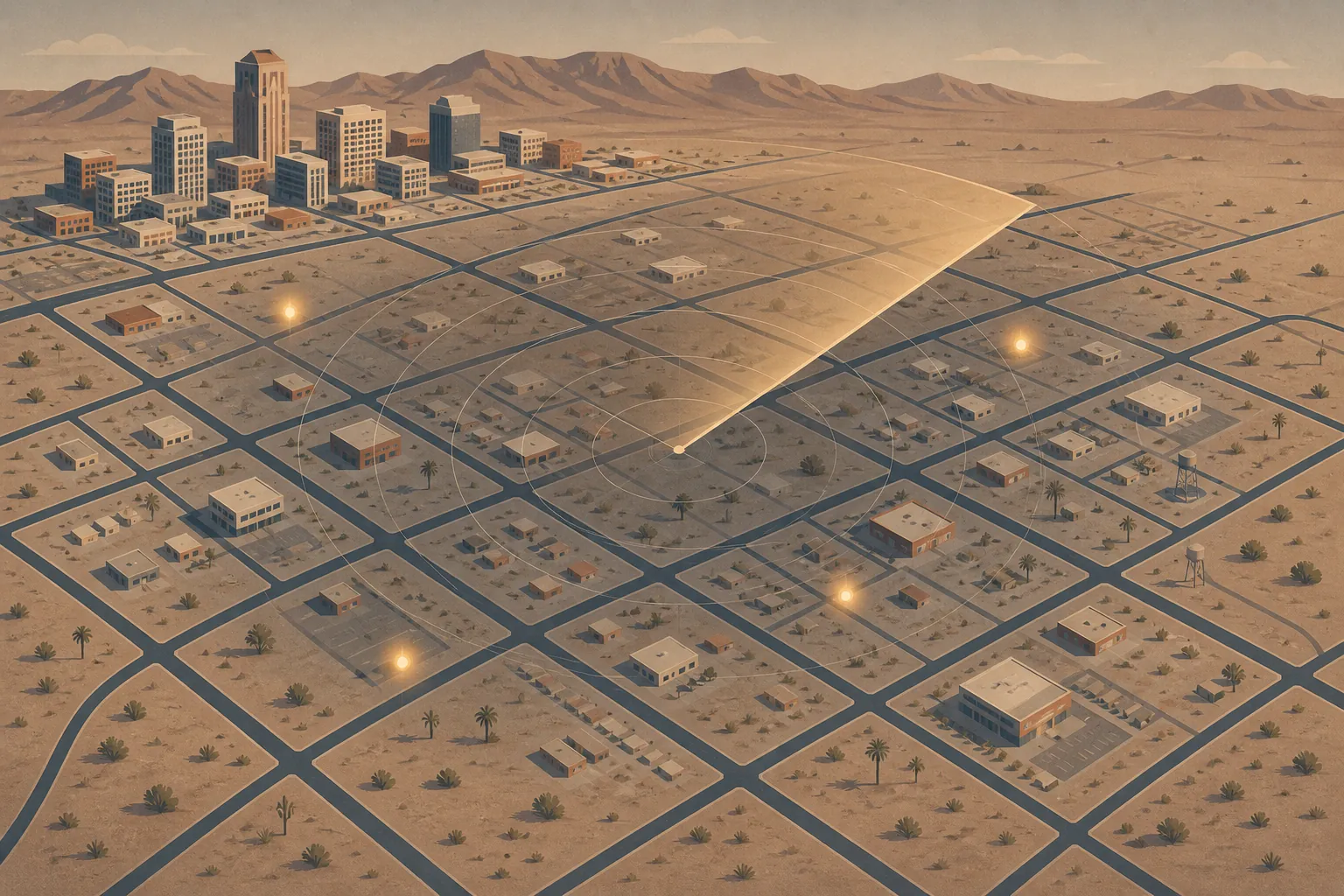Sparse digital search auction over a mid-size desert city