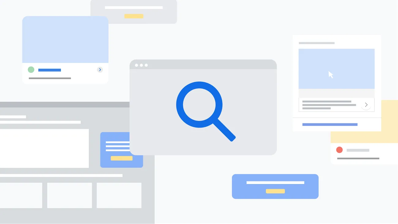 Google illustration showing AI transparency labeling across ad surfaces