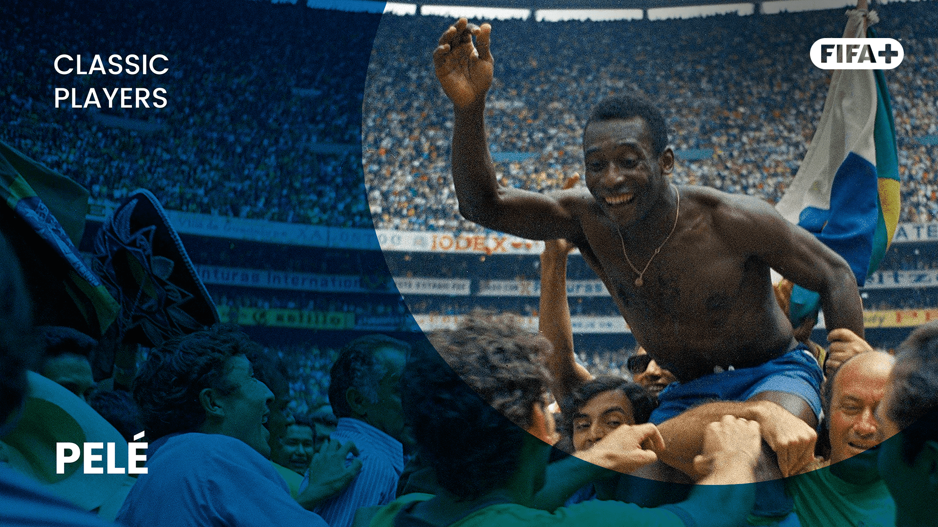 DAZN Classic Players promotional image featuring Pelé from FIFA archive footage
